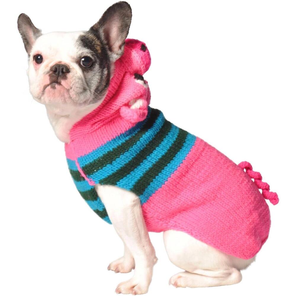 NEW CHILLY DOGS piggy dog sweater in pink